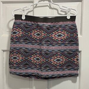 American Eagle Outfitters Geo-Pattern Mini Skirt in Black, Pink, Blue, Tan